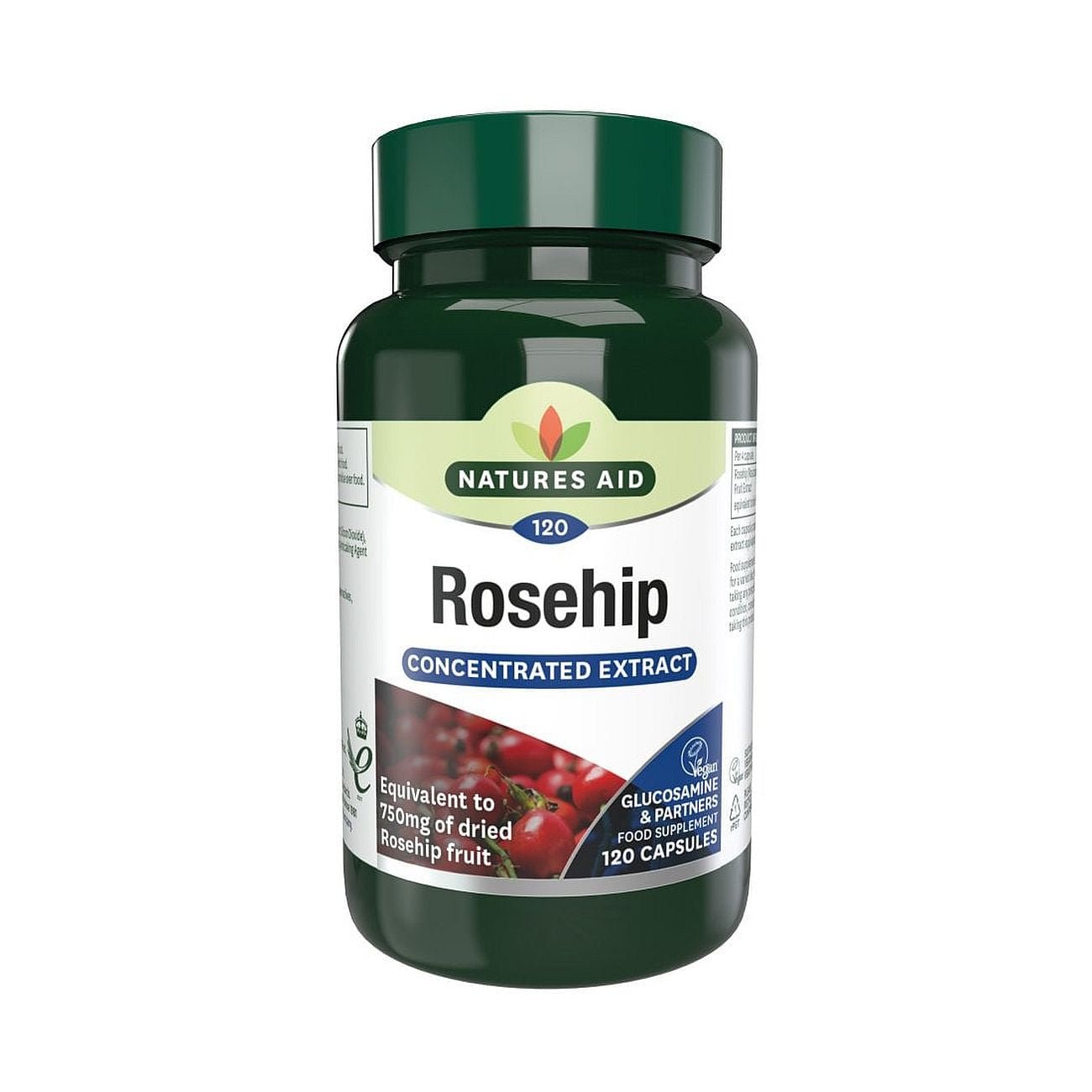 Rosehip 750mg 120 Vcaps [BLACK FRIDAY] - Eco Natural Products - Natures Aid - Vitamins & Supplements