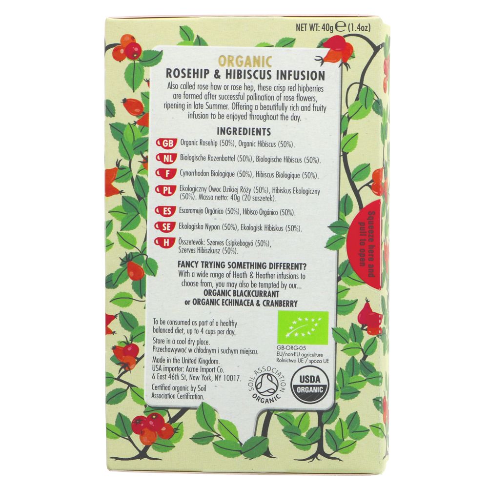 Rosehip Infusion 20 Bags - Heath & Heather - Infusion - Eco Natural Products