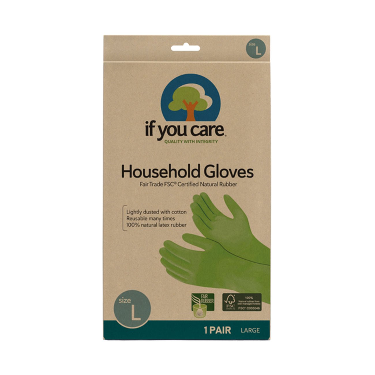 Rubber Gloves FSC 1 Large - If You Care - Gloves - Eco Natural Products