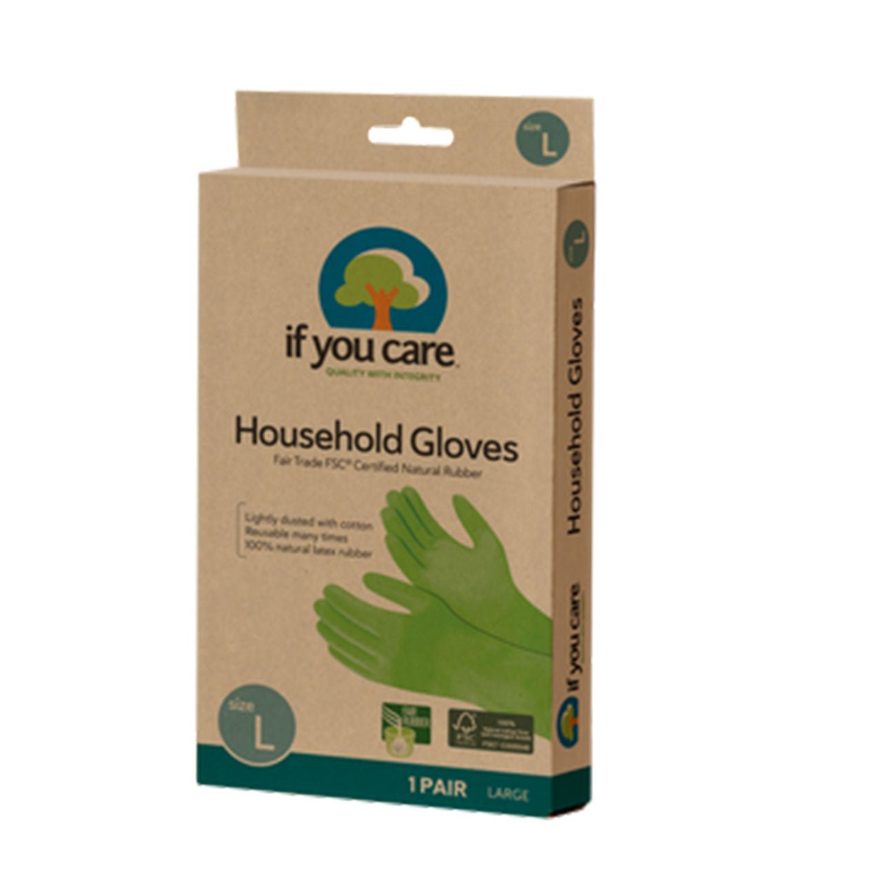 Rubber Gloves FSC 1 Large - If You Care - Gloves - Eco Natural Products