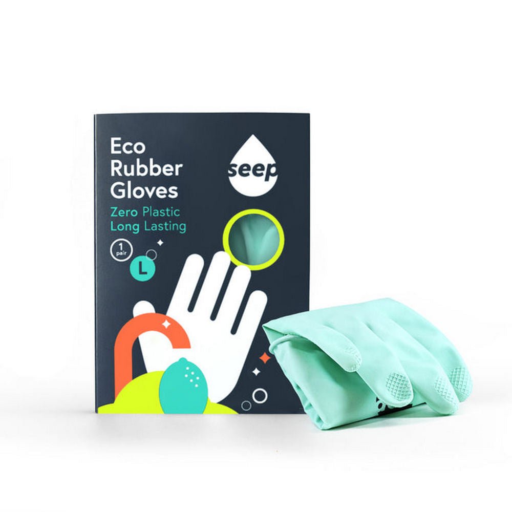 Rubber Gloves Turquoise Large 1 Pair - Seep - Cleansing glove - Eco Natural Products