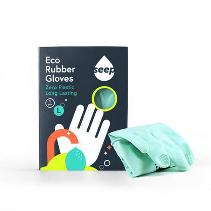 Rubber Gloves Turquoise Large 1 Pair - Seep - Cleansing glove - Eco Natural Products
