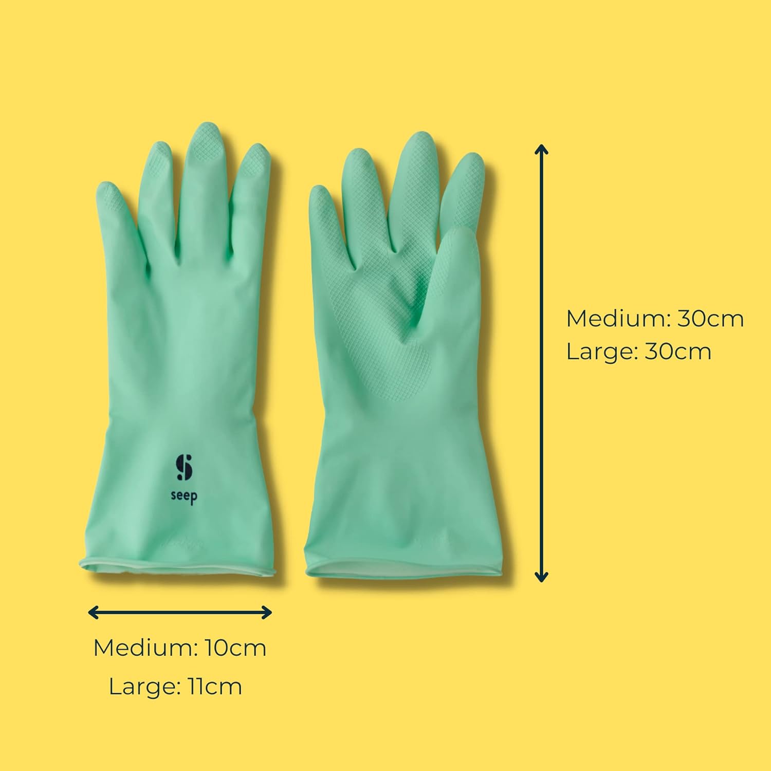 Rubber Gloves Turquoise Large 1 Pair - Seep - Cleansing glove - Eco Natural Products