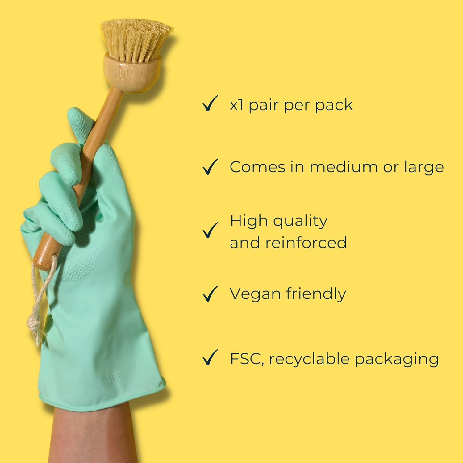 Rubber Gloves Turquoise Large 1 Pair - Seep - Cleansing glove - Eco Natural Products