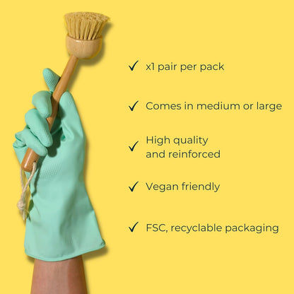 Rubber Gloves Turquoise Large 1 Pair - Seep - Cleansing glove - Eco Natural Products