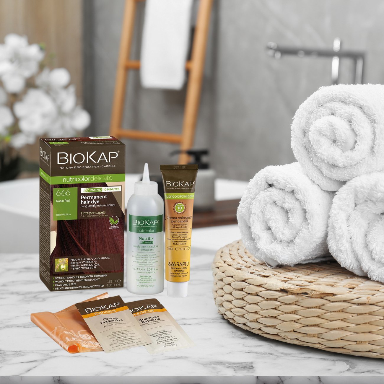 Ruby Red 6.66 Rapid Permanent Hair Dye 140ml - BioKap - Hair Color - Eco Natural Products