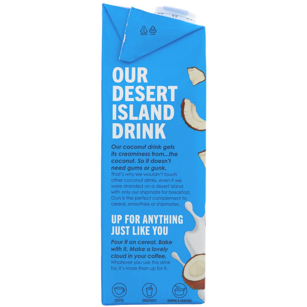 Rude Health Organic Dairy Free Coconut Drink 1000ml side 3 packaging