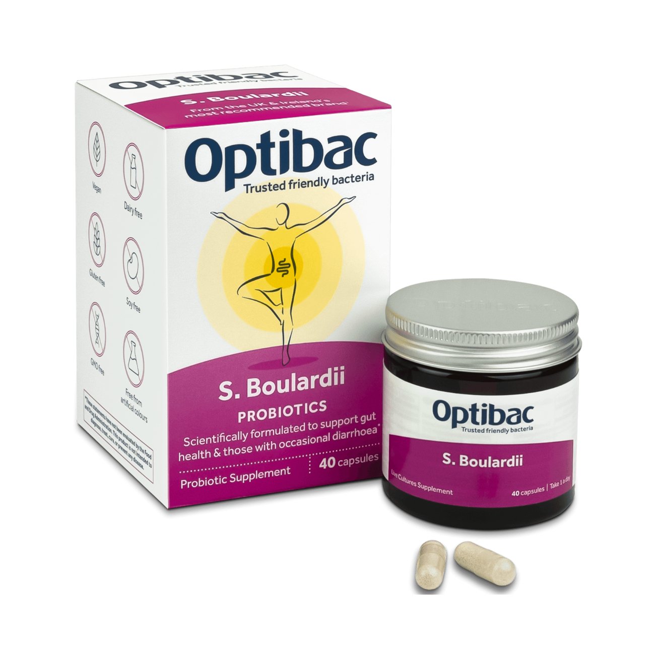 Saccharomyces Boulardii 40 Capsules - OptiBac Probiotics - Vitamins & Supplements - Eco Natural Products