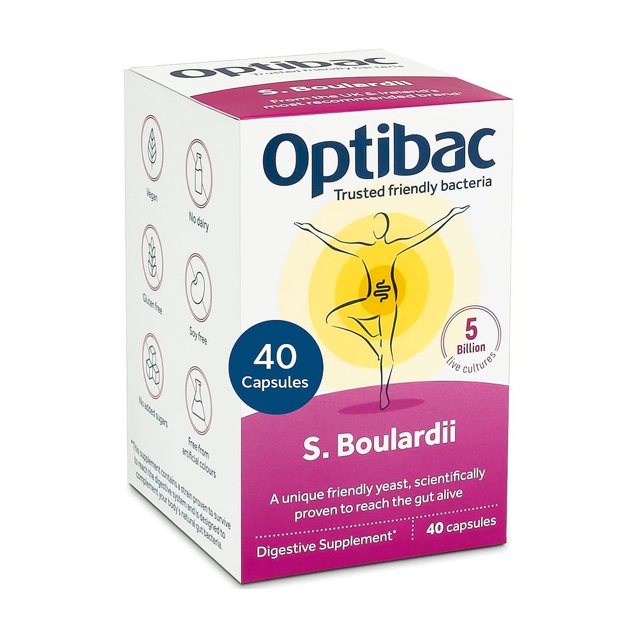 Saccharomyces Boulardii 40 Capsules - OptiBac Probiotics - Vitamins & Supplements - Eco Natural Products