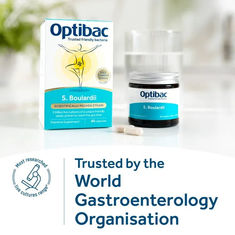 Saccharomyces Boulardii 40 Capsules - OptiBac Probiotics - Digestive Supplements - OptiBac Probiotics