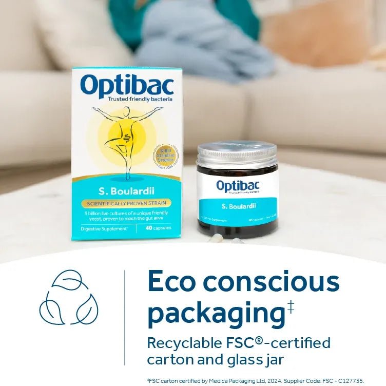 Saccharomyces Boulardii 40 Capsules - OptiBac Probiotics - Digestive Supplements - OptiBac Probiotics