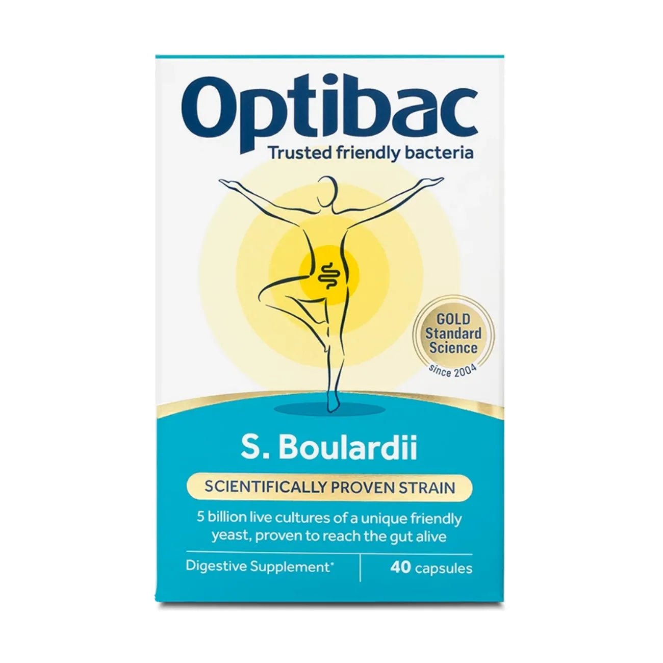 Saccharomyces Boulardii 40 Capsules - OptiBac Probiotics - Digestive Supplements - OptiBac Probiotics