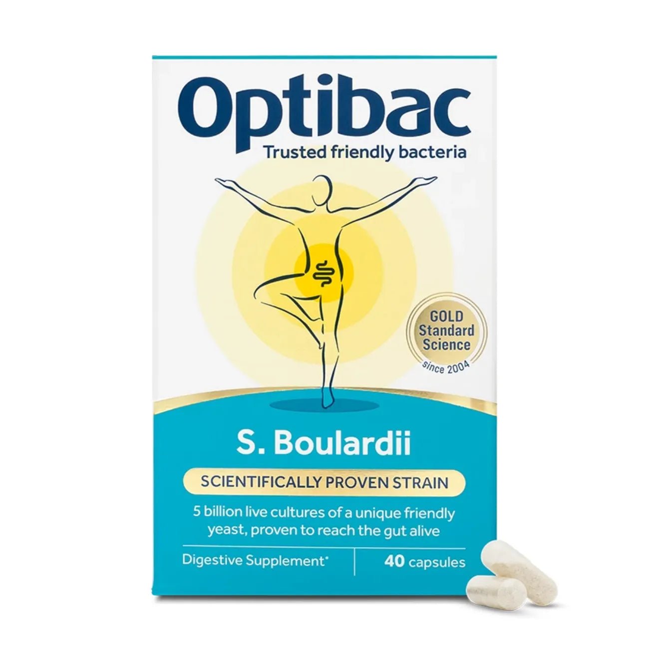 Saccharomyces Boulardii 40 Capsules - OptiBac Probiotics - Digestive Supplements - OptiBac Probiotics