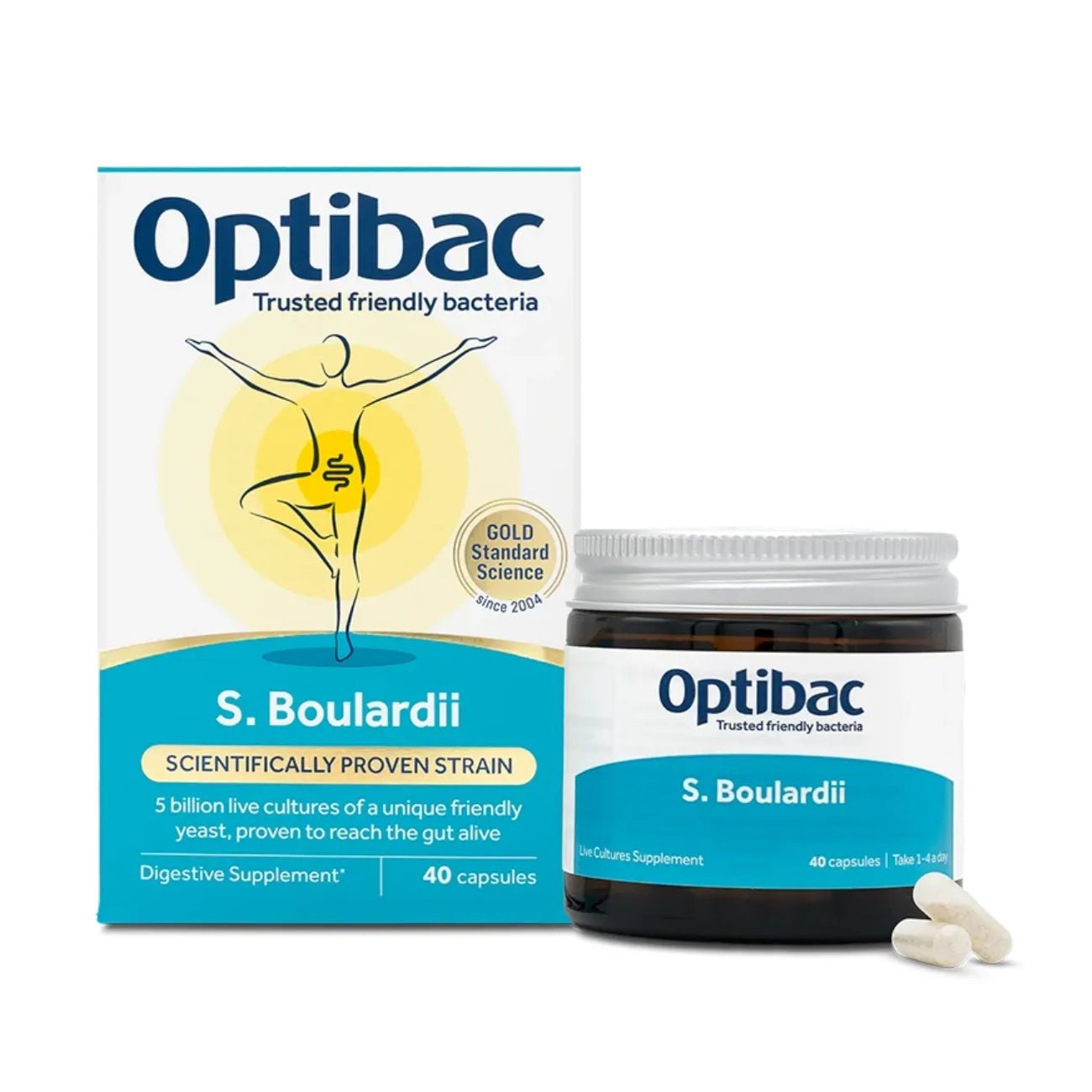 Saccharomyces Boulardii 40 Capsules - OptiBac Probiotics - Digestive Supplements - OptiBac Probiotics