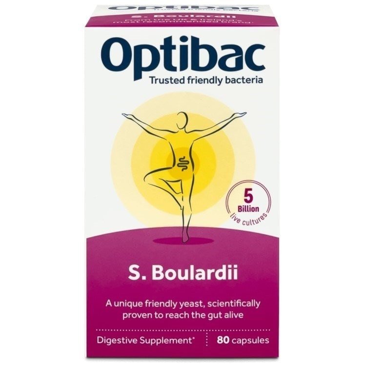 Saccharomyces Boulardii 80 Capsules - OptiBac Probiotics - Food Supplement - Eco Natural Products