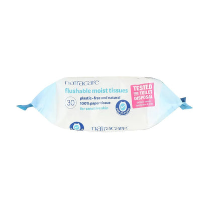 Safe to Flush Moist Tissues 30's - Natracare - Wipes - Natracare