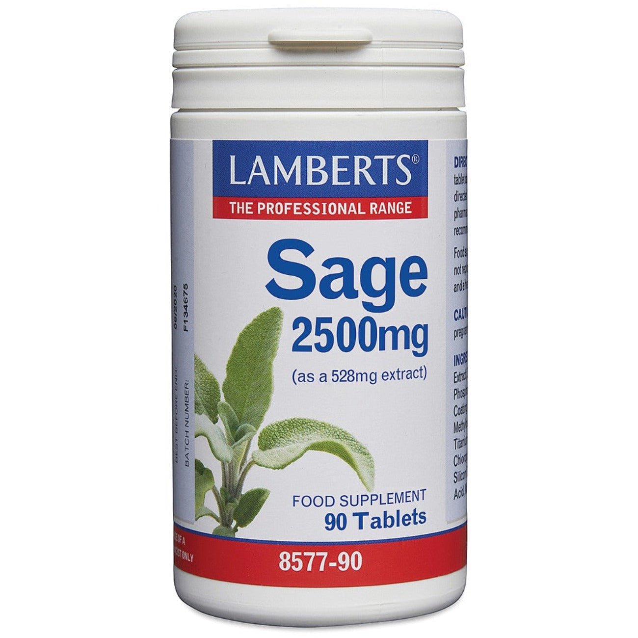 Sage 2500mg 90 Tablets [BLACK FRIDAY] - Eco Natural Products - Lamberts - Food Supplement