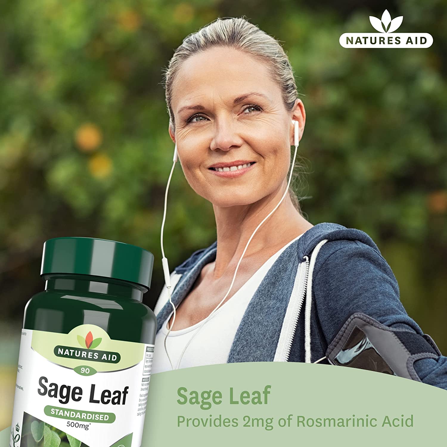 Sage Leaf 50mg 90 Tablets - Natures Aid - Vitamins & Supplements - Eco Natural Products