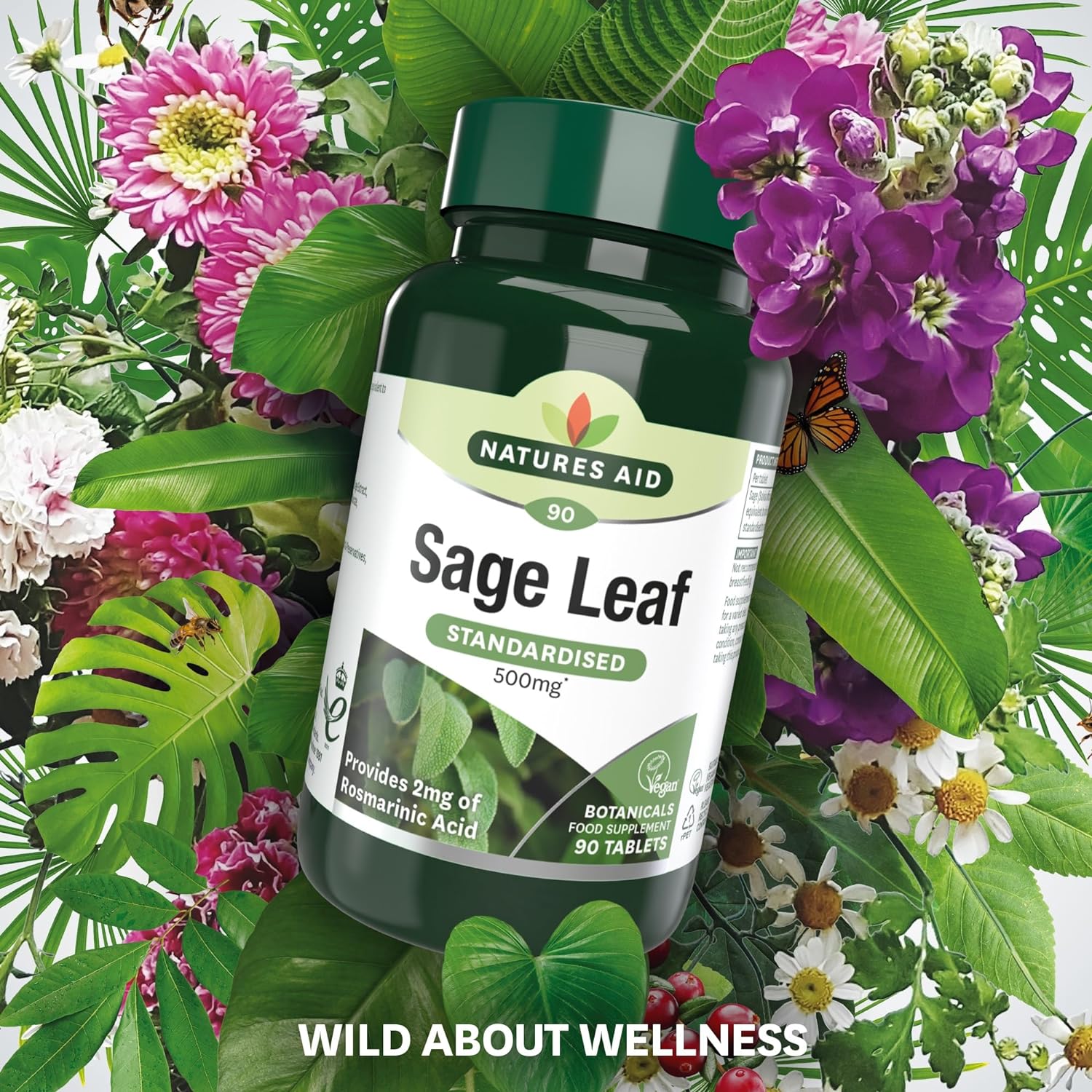 Sage Leaf 50mg 90 Tablets - Natures Aid - Vitamins & Supplements - Eco Natural Products