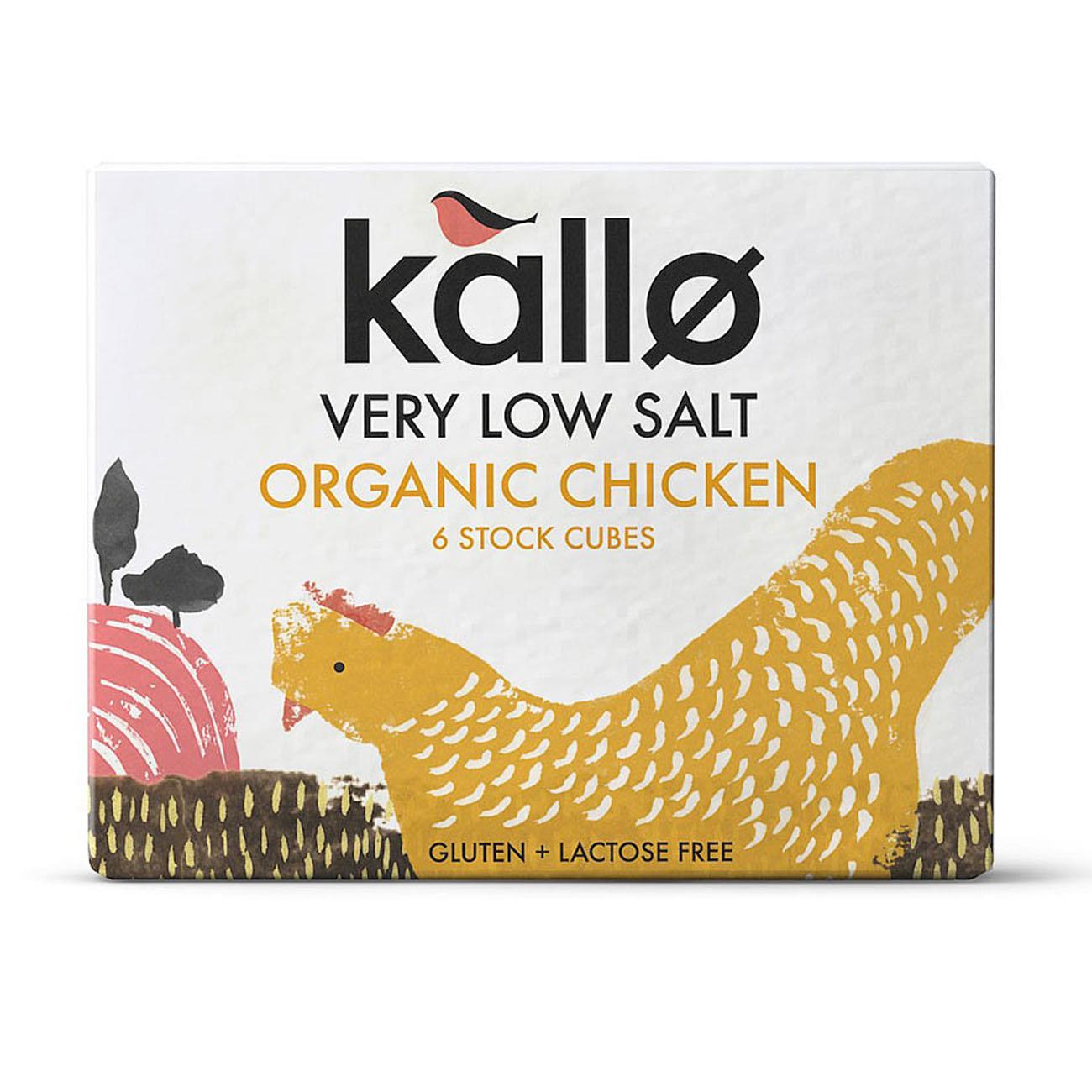 Salt Chicken Stock 6 Cubes - Kallo - Stock Cubes - Eco Natural Products