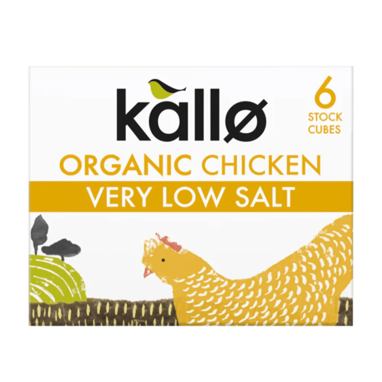 Salt Chicken Stock 6 Cubes - Kallo - Stock Cubes - Eco Natural Products