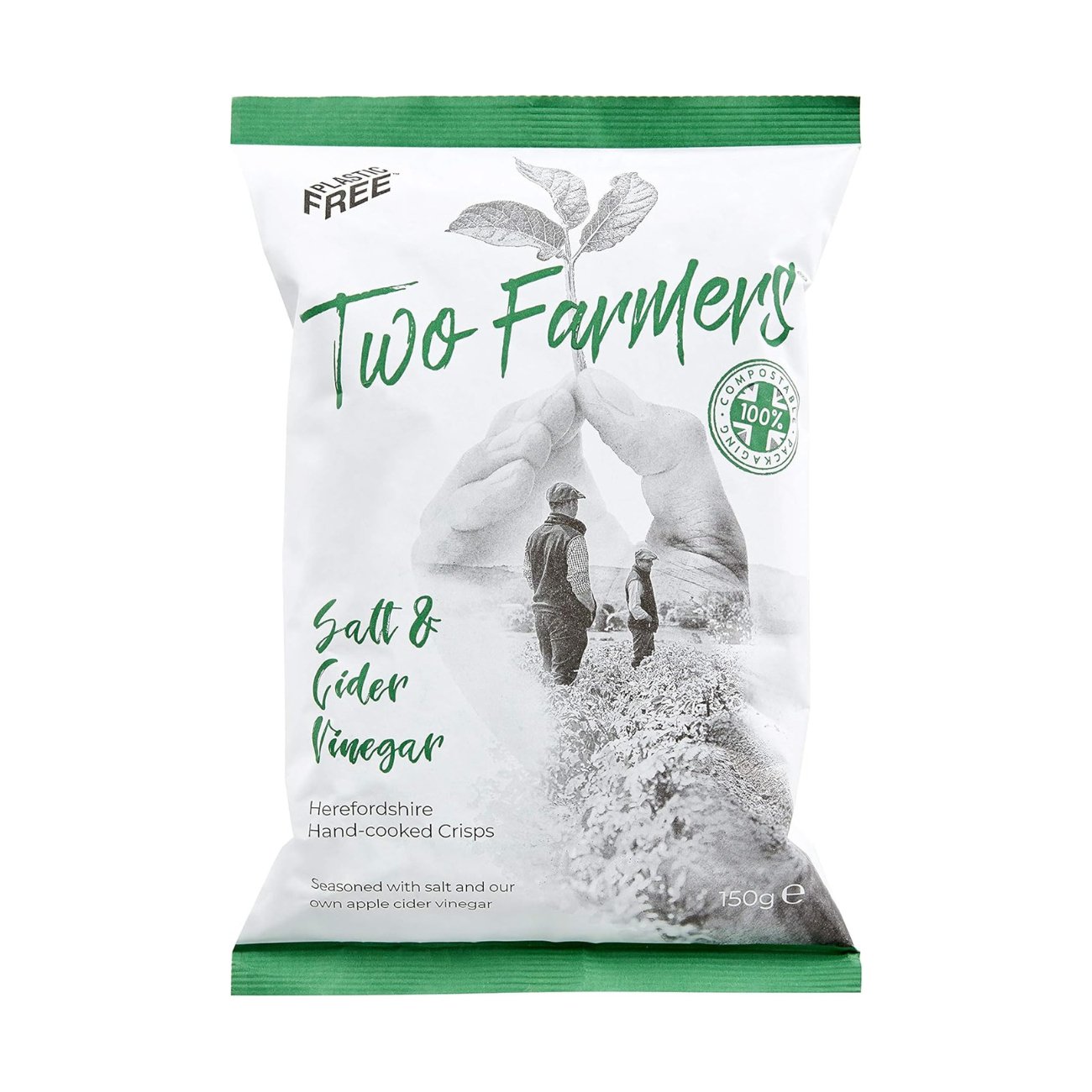 Salt & Vinegar Crisps 150g BBE 22.07.2024 - Eco Natural Products - Two Farmers - Potato Crisps