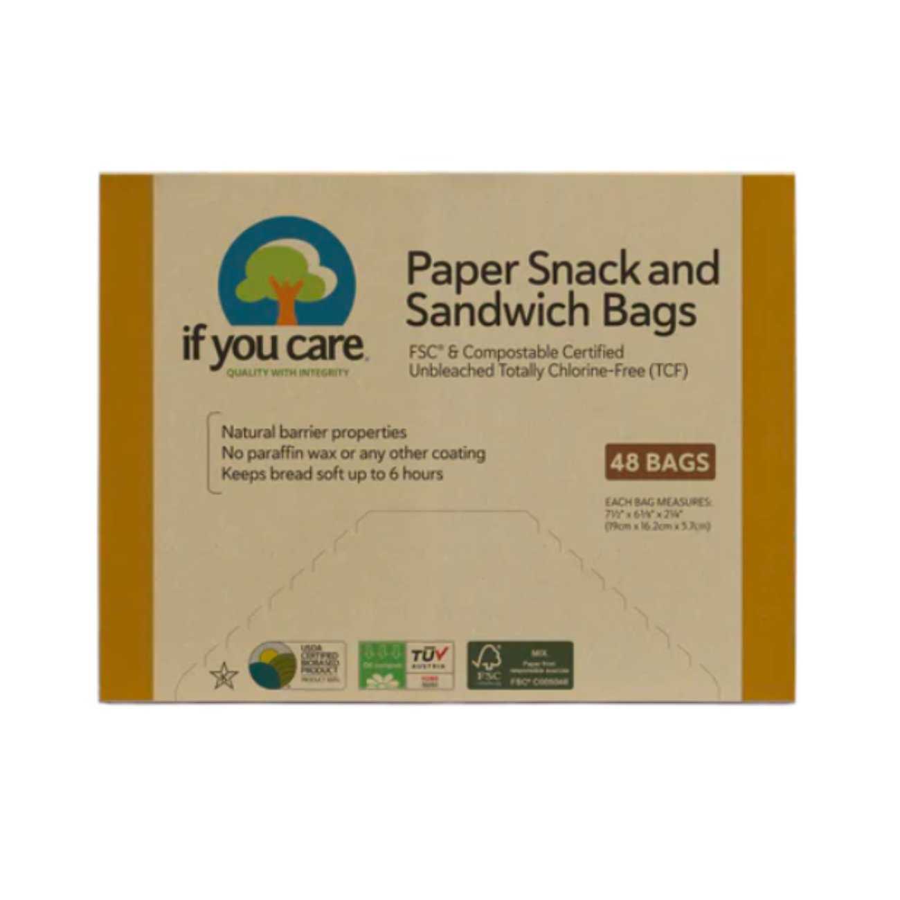 Sandwich Bags 48 Bags - If You Care - Household Paper Products - Eco Natural Products