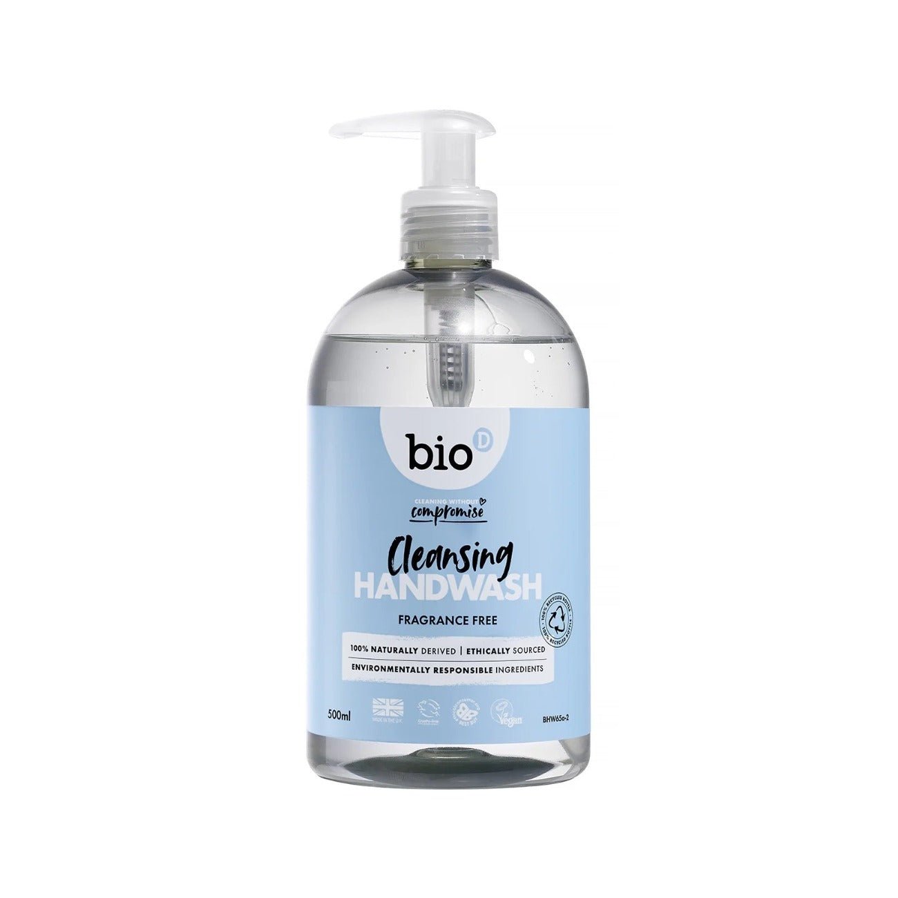 Sanitising Hand Wash Fragrance Free 500ml - Bio - D - Hand Wash - Eco Natural Products