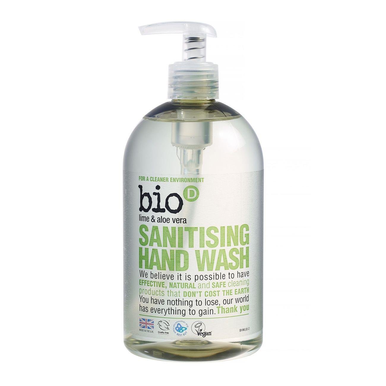 Sanitising Lime and Aloe Hand Wash 500ml [BLACK FRIDAY] - Eco Natural Products - Bio - D - Hand Wash