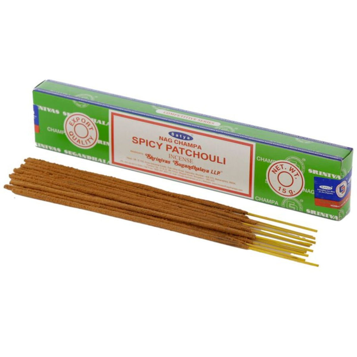 box of spicy patchouli incense stick by Satya