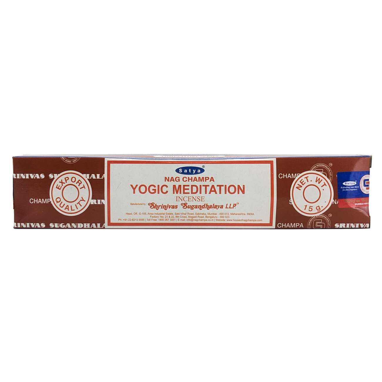 Satya Yogic Meditation Incense Sticks 15g - single pack