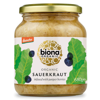 Sauerkraut Infused Juniper Berries 680g - Biona - Preserved Vegetables - Eco Natural Products