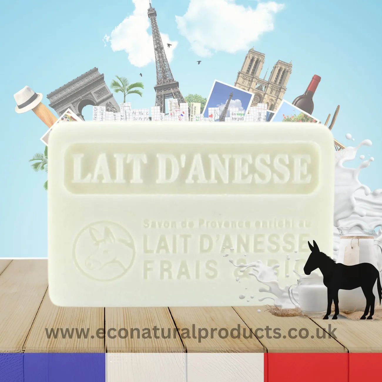Savon de Marseille Lait d'anesse (Donkey Milk) 100g - Savons.com / Foufour Entreprise - Bar Soap - Savons.com / Foufour Entreprise