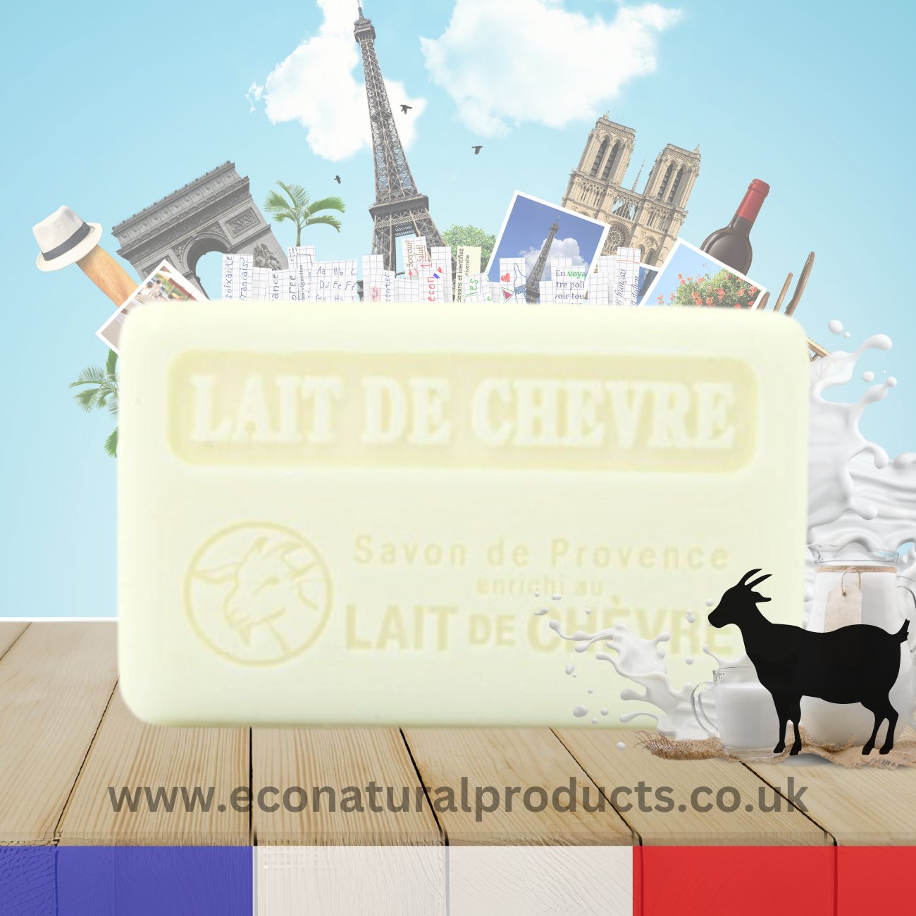 Savon de Marseille Lait de Chevre (Goat Milk) 100g - FouFour - Savon de Marseille - Bar Soap - Eco Natural Products