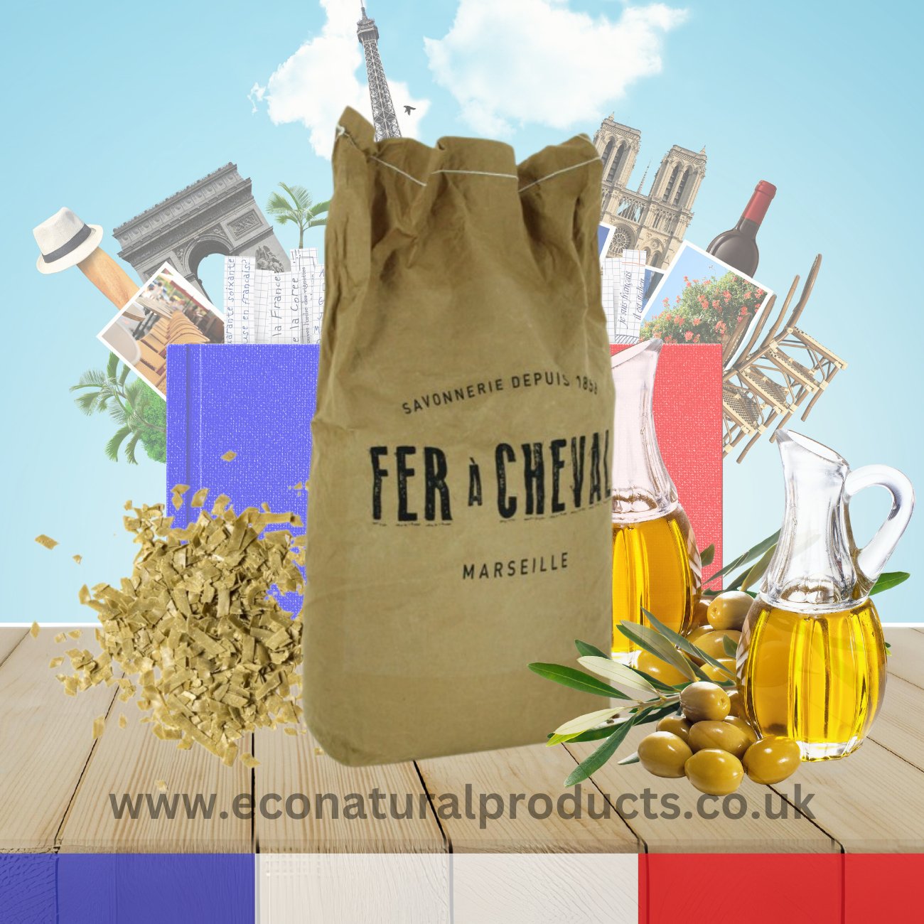 Savon de Marseille Olive Oil Soap Flakes 15kg - FouFour - Savon de Marseille - Laundry Detergent - Eco Natural Products