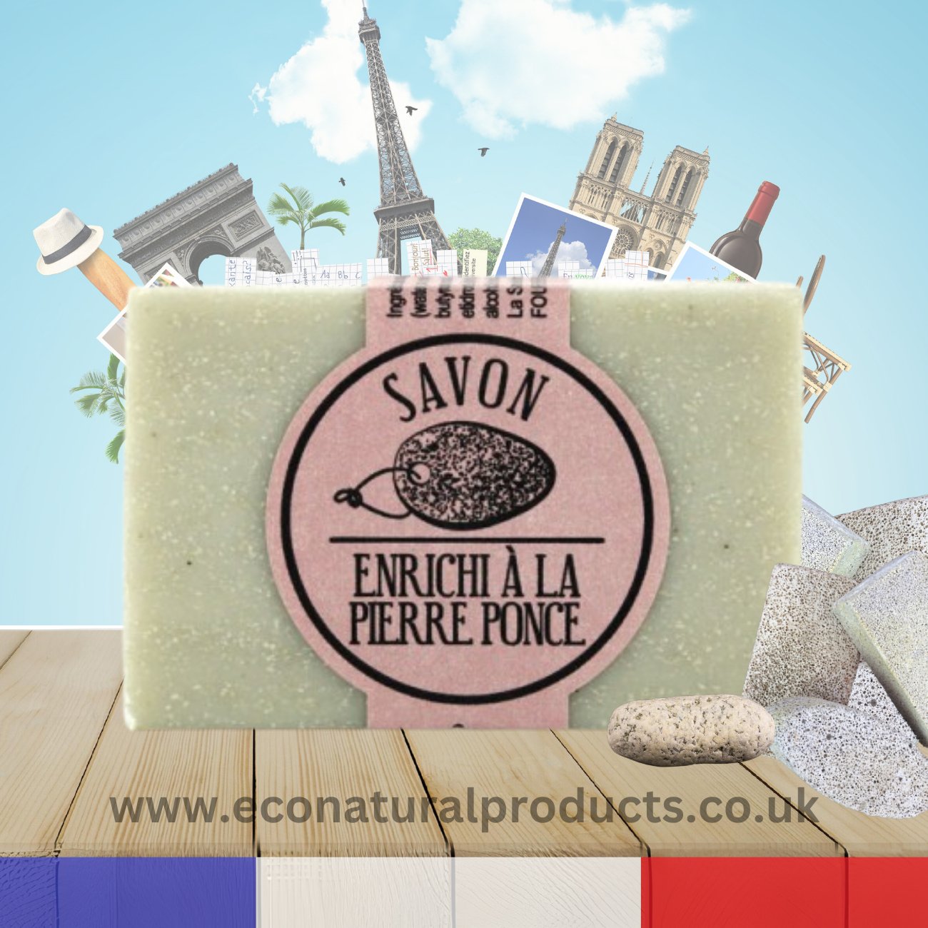 Savon de Marseille Pierre Ponce (Pumice Stone) 125g - FouFour - Savon de Marseille - Bar Soap - Eco Natural Products