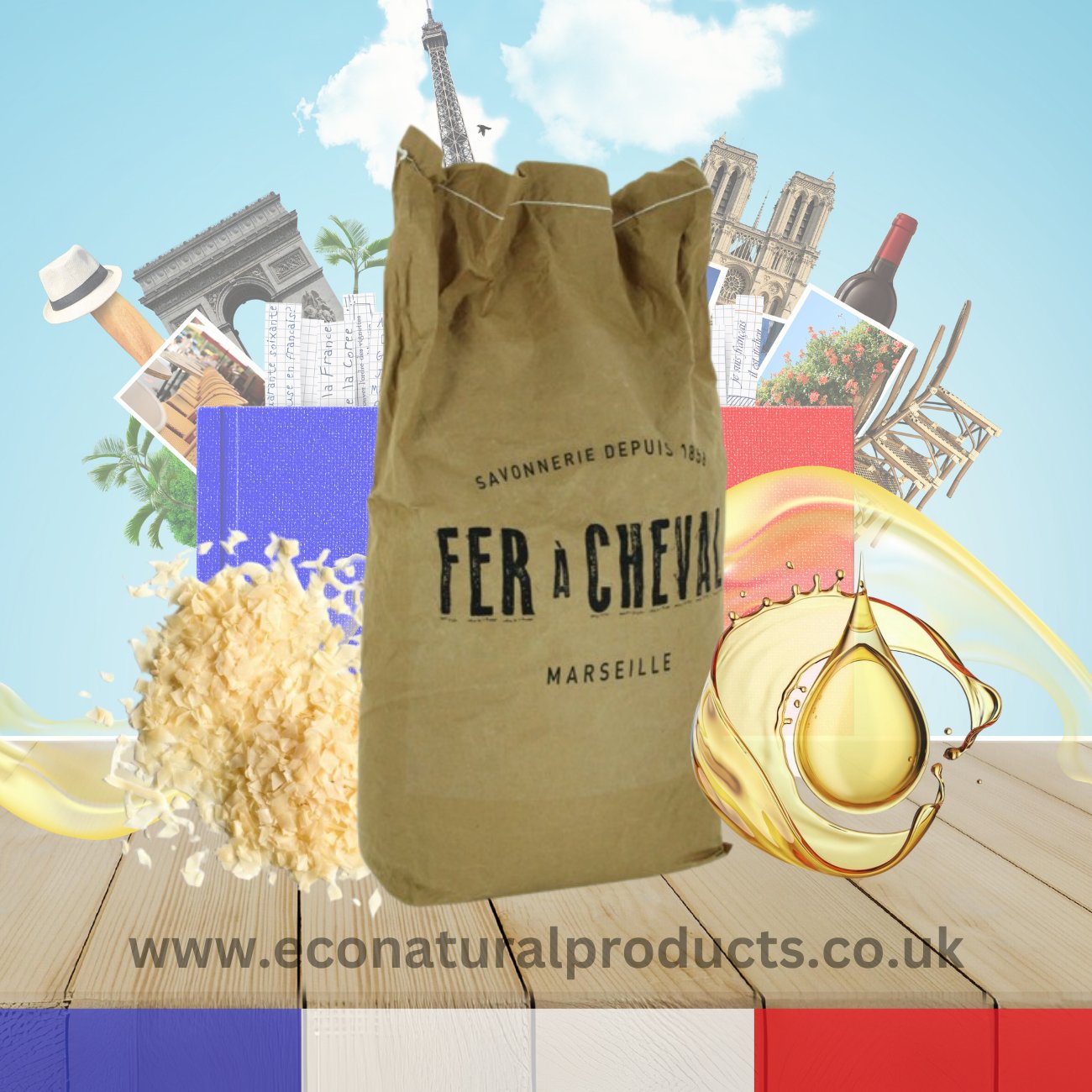 Savon de Marseille Vegetable Oil Soap Flakes 15kg - FouFour - Savon de Marseille - Laundry Detergent - Eco Natural Products