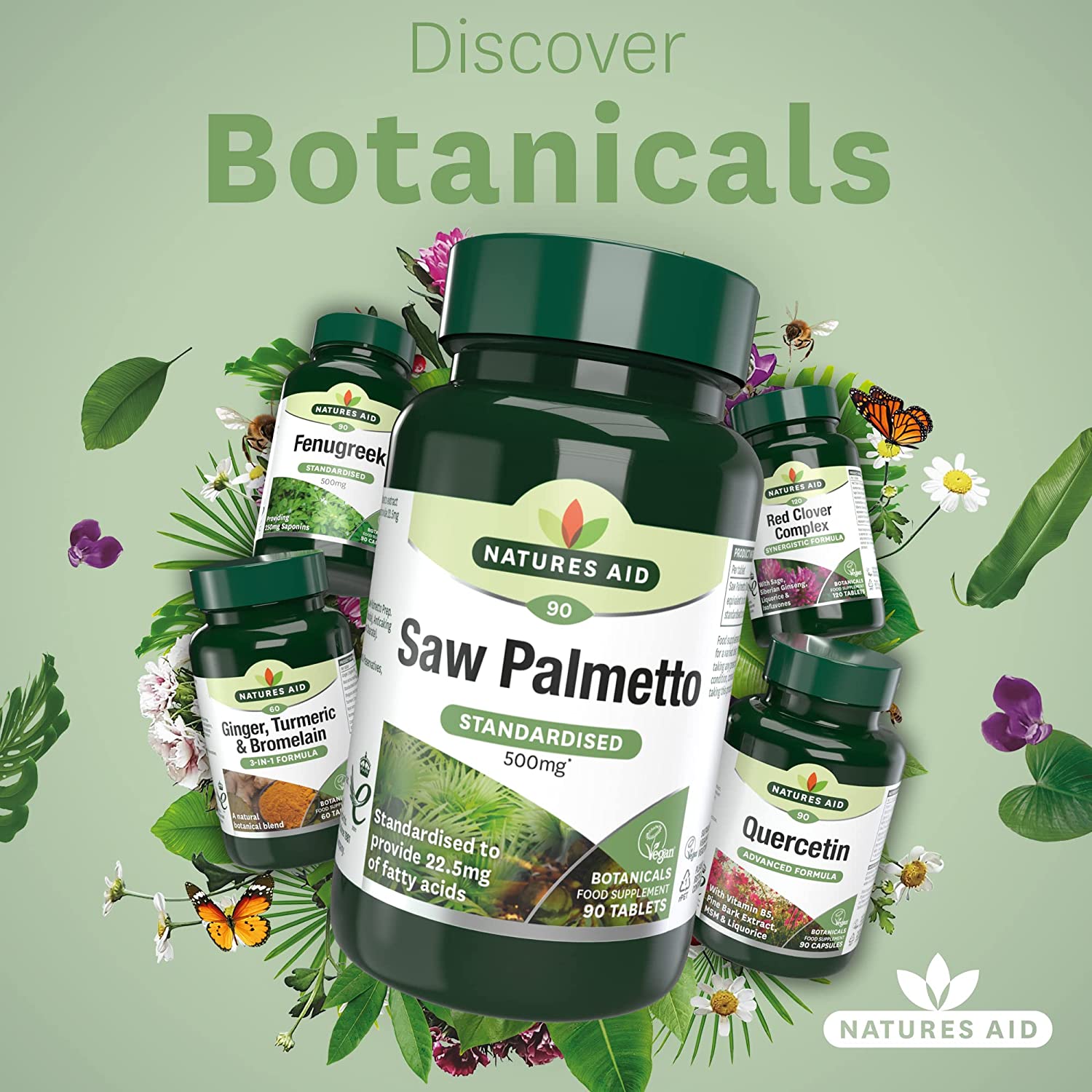 Saw Palmetto 500mg 90 Tablets - Natures Aid - Vitamins & Supplements - Eco Natural Products