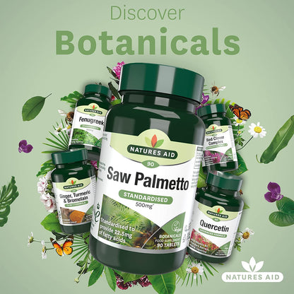 Saw Palmetto 500mg 90 Tablets - Natures Aid - Vitamins & Supplements - Eco Natural Products