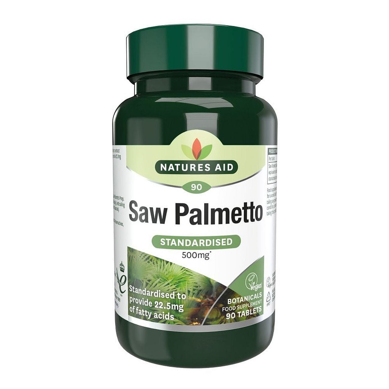 Saw Palmetto 500mg 90 Tablets [BLACK FRIDAY] - Eco Natural Products - Natures Aid - Vitamins & Supplements