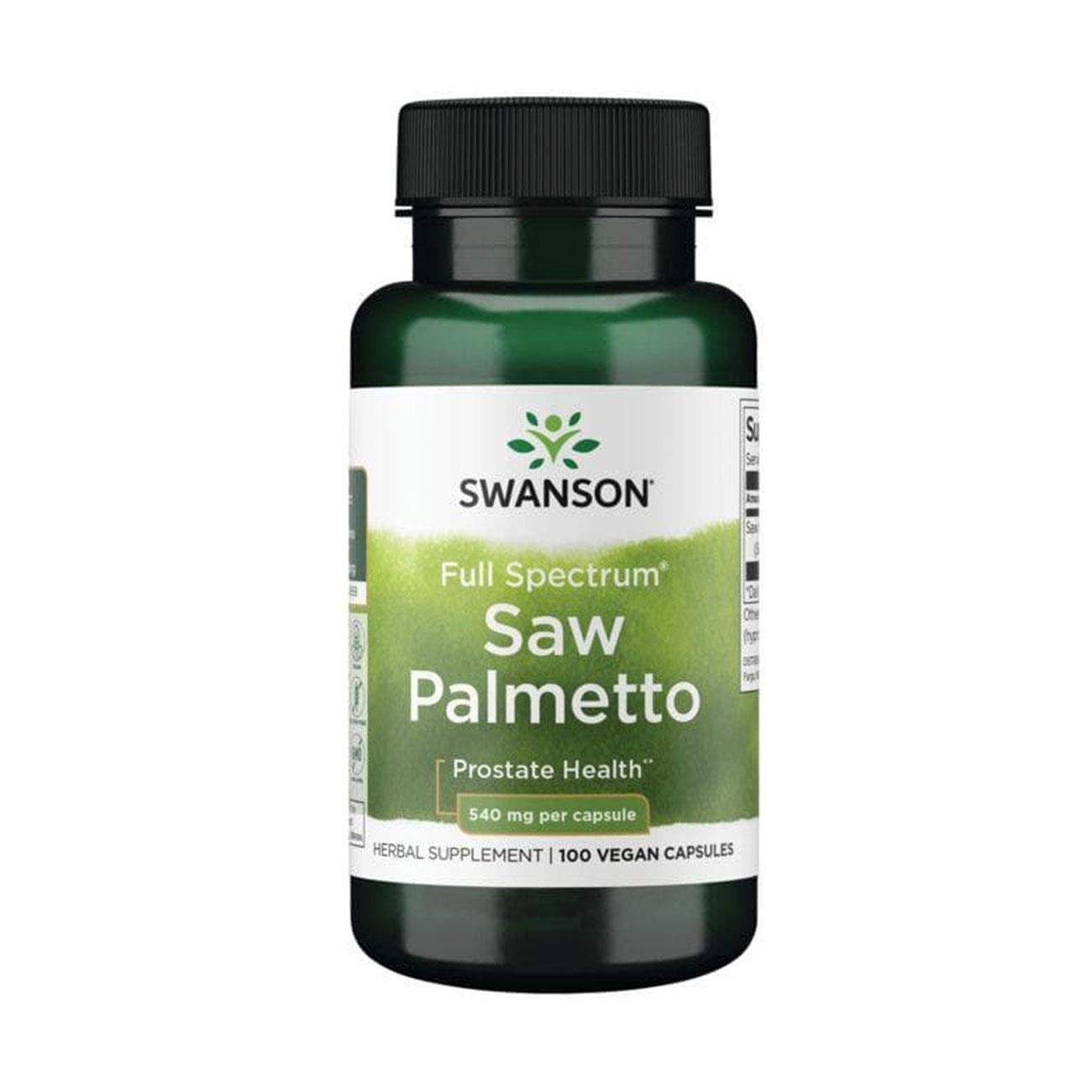 Saw Palmetto 540mg 100 caps BBE 31.10.2025 - Swanson - Swanson