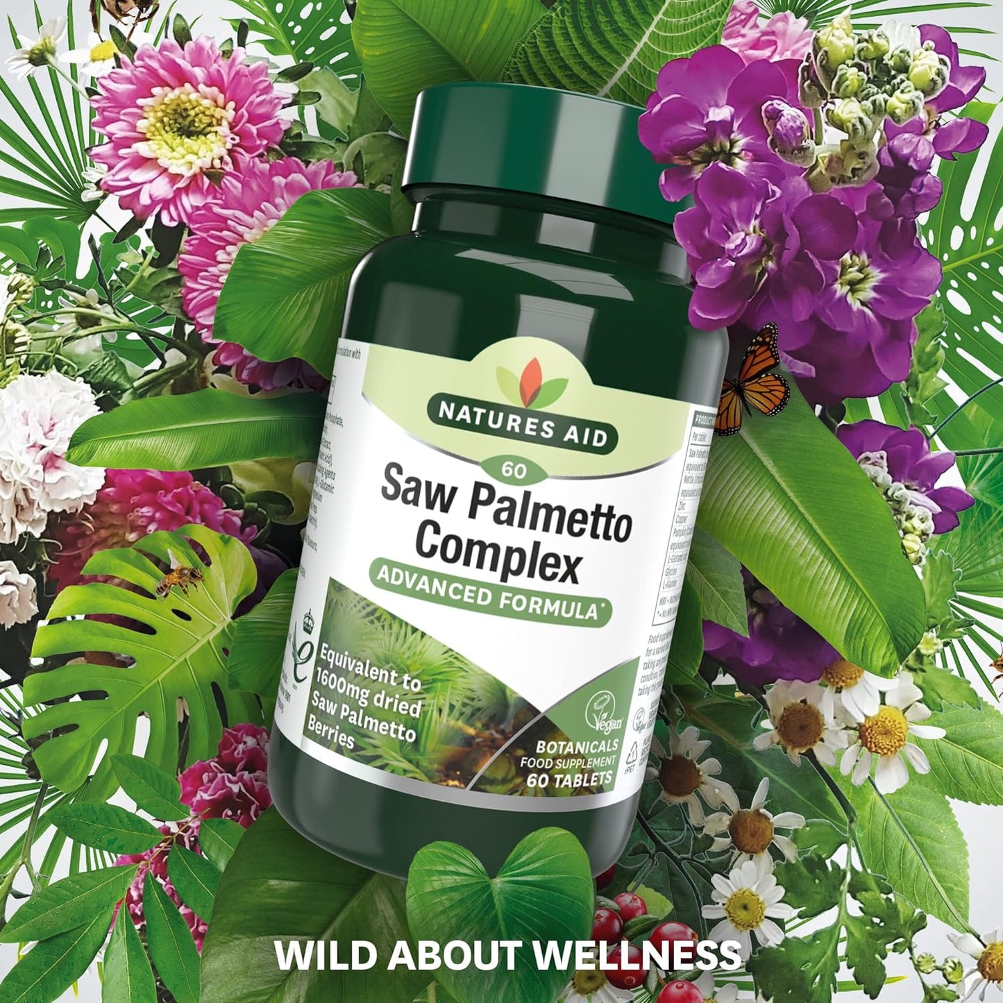 Saw Palmetto Complex with Nettle 60 Tablets - Natures Aid - Vitamins & Supplements - Eco Natural Products