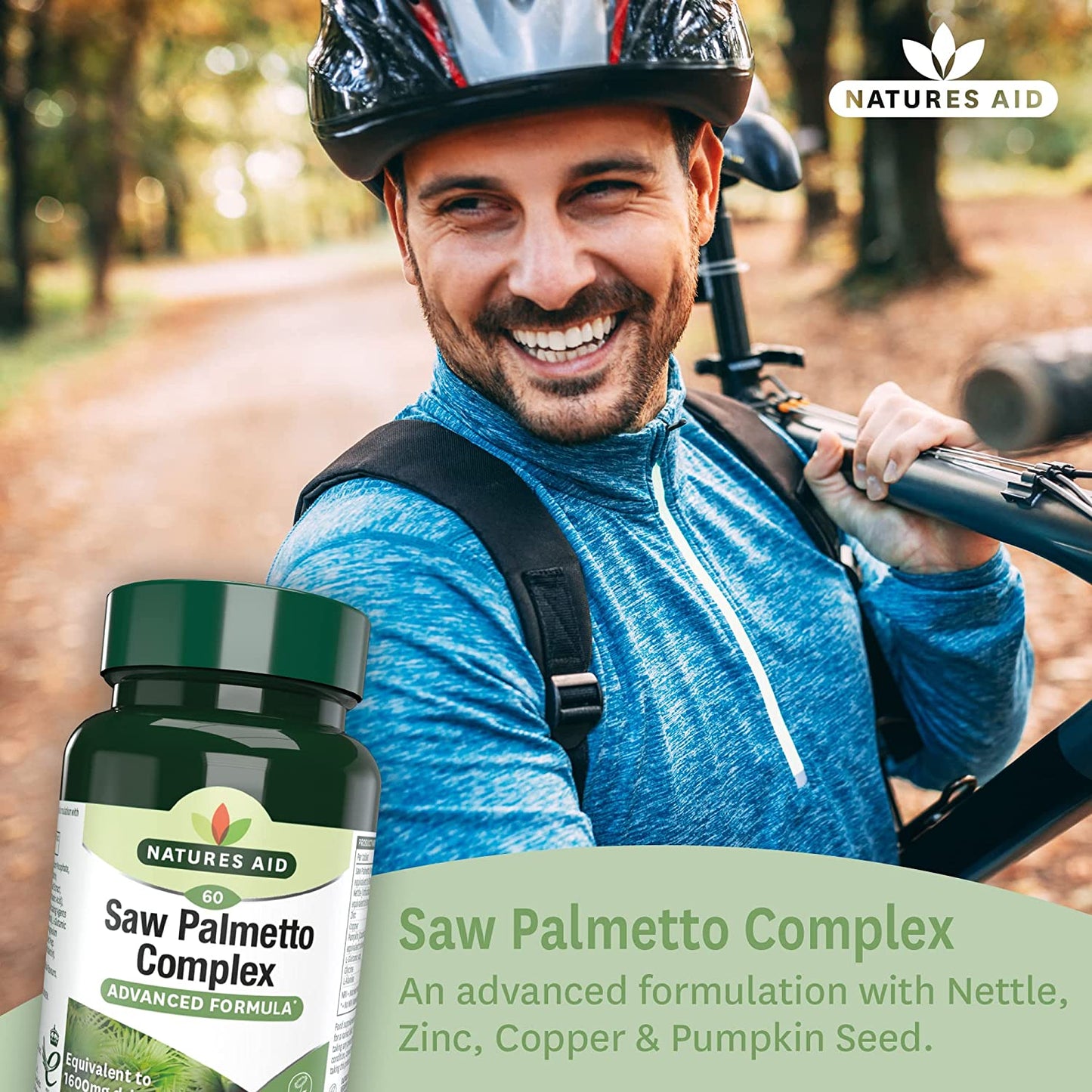 Saw Palmetto Complex with Nettle 60 Tablets - Natures Aid - Vitamins & Supplements - Eco Natural Products