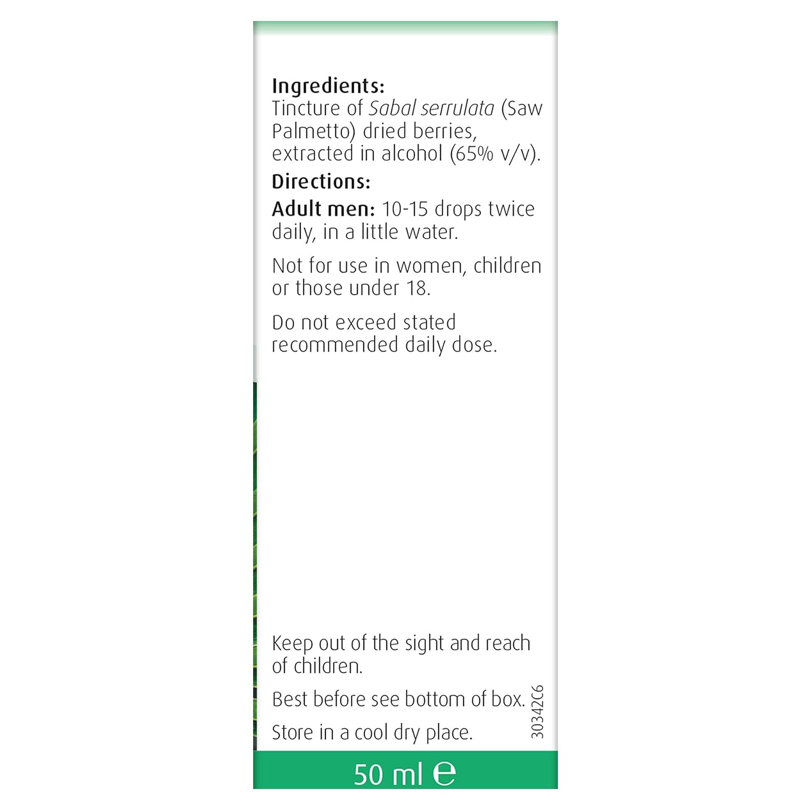 Saw Palmetto Drops Tincture 50ml - A. Vogel - Herbal Supplement - Eco Natural Products