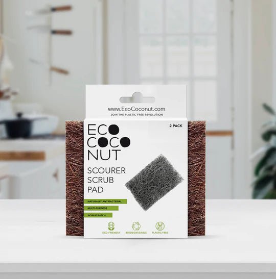 Scourer Scrub Pads (2 Pack) - Ecococonut - Washing - Up Pads - Eco Natural Products