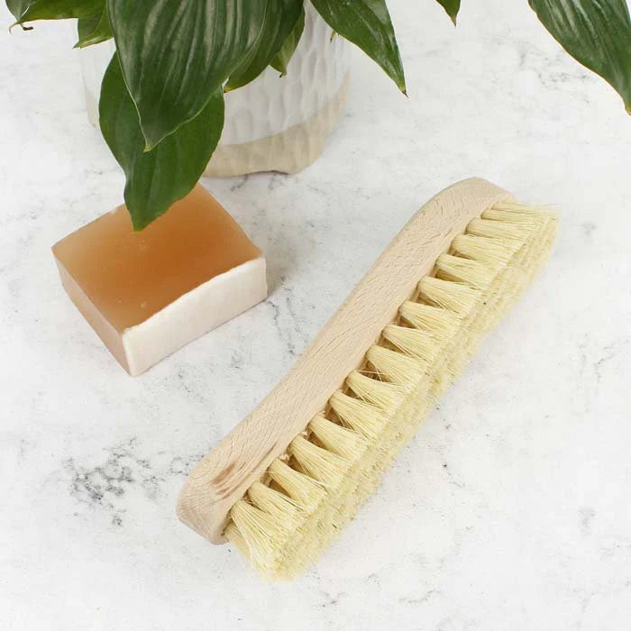 Wooden Scrubbing Brush Plant Based Bristles — plastic-free, multipurpose, 21cm lifestyle image