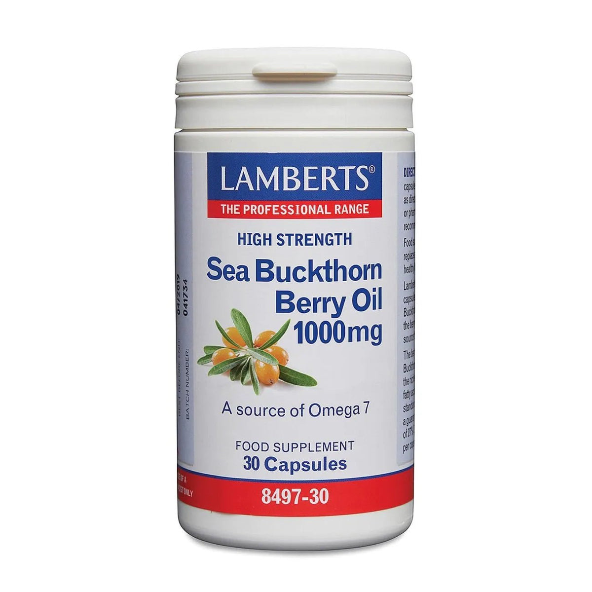 Sea Buckthorn Berry Oil 1000mg 30 Caps BBE 30.11.2025 [RED] - Lamberts - Herbal Supplements - Lamberts