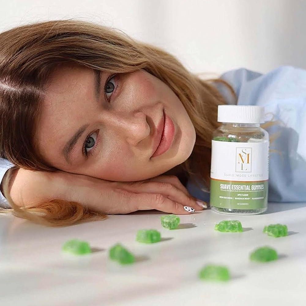 Sea Moss Vegan Gummies Bladderwrack Apple 60 Gummies - Suave Moss Lifestyle - Herbal Supplements - Eco Natural Products