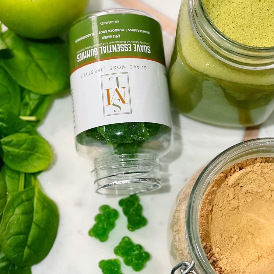 Sea Moss Vegan Gummies Bladderwrack Apple 60 Gummies - Suave Moss Lifestyle - Herbal Supplements - Eco Natural Products