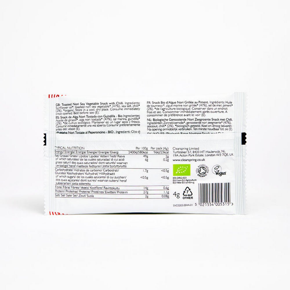 Seaveg Crispies Chilli 4g - Clearspring - Snack - Eco Natural Products